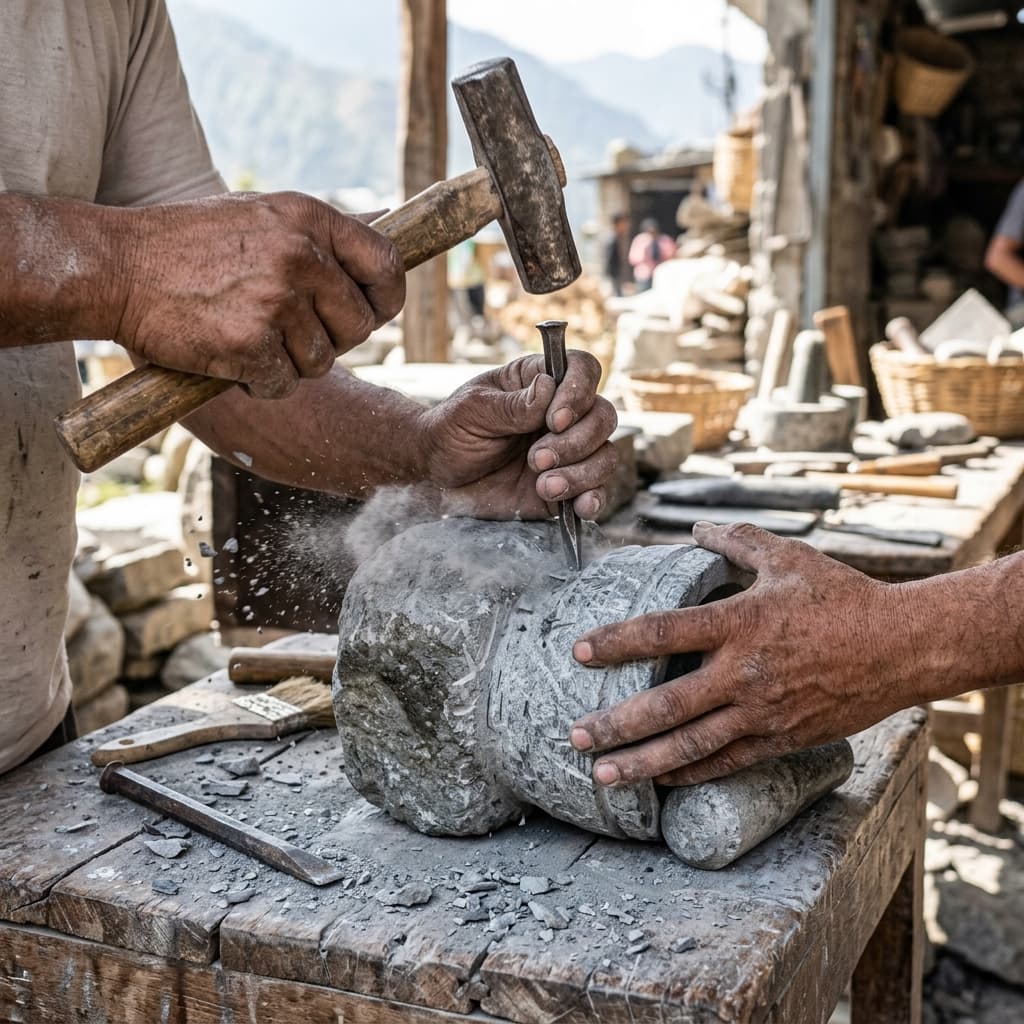 Artisan crafting stone